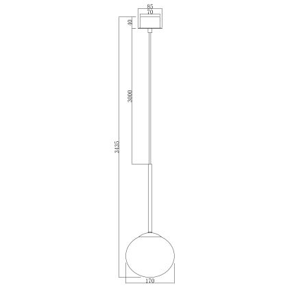 Ondaluce - Lámpara colgante con cable JEWEL 1xE14/10W/230V Ø 17 cm negro/negro ahumado
