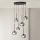 Ondaluce - Lámpara colgante con cable JEWEL 6×E14/10W/230V Ø 55 cm negro/negro ahumado