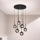 Ondaluce - Lámpara colgante con cable JEWEL 8xE14/10W/230V diámetro 70 cm negro/negro ahumado