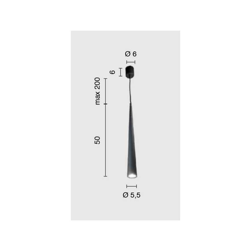 Ondaluce - Lámpara colgante con cable NOA 1xGU10/20W/230V Ø 5,5 cm negra