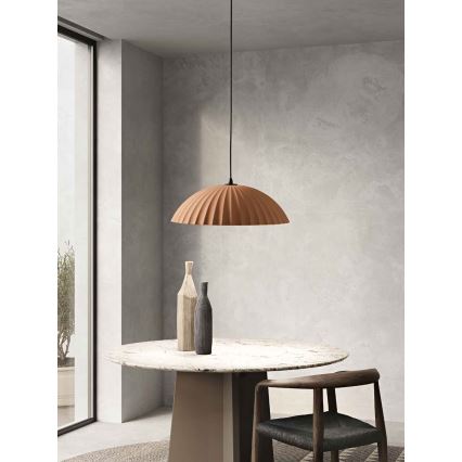 Ondaluce - Lámpara colgante con cable RUSTIC 1xE27/15W/230V Ø 50 cm hormigón/marrón