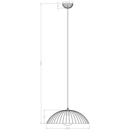 Ondaluce - Lámpara colgante con cable RUSTIC 1xE27/15W/230V Ø 50 cm hormigón/marrón