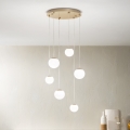 Ondaluce - Lámpara colgante con cable SANTOS LED/48W/230V, diámetro 45 cm, dorado/blanco