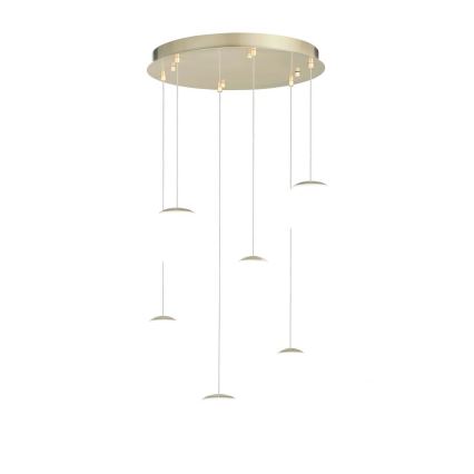 Ondaluce - Lámpara colgante con cable SANTOS LED/48W/230V, diámetro 45 cm, dorado/blanco