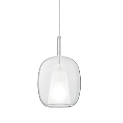 Ondaluce - Lámpara colgante con cable THELMA 1xE27/15W/230V Ø 19,5 cm dorada/transparente