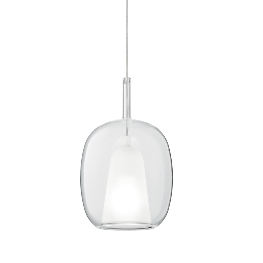 Ondaluce - Lámpara colgante con cable THELMA 1xE27/15W/230V Ø 19,5 cm dorada/transparente