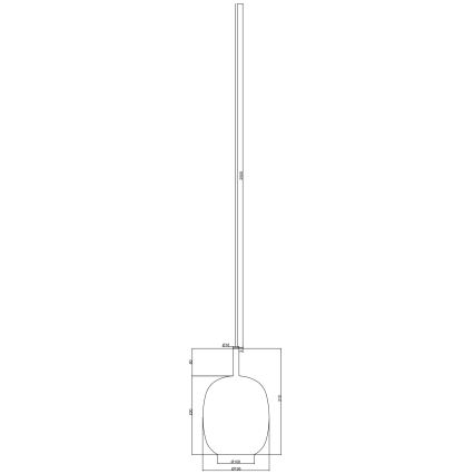 Ondaluce - Lámpara colgante con cable THELMA 1xE27/15W/230V Ø 19,5 cm negro/gris ahumado