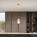Ondaluce - Lámpara colgante con cable THELMA 1xE27/15W/230V Ø 19 cm dorado/beige ahumado