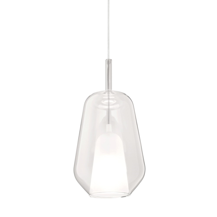Ondaluce - Lámpara colgante con cable THELMA 1xE27/15W/230V Ø 19 cm dorado/transparente