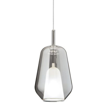 Ondaluce - Lámpara colgante con cable THELMA 1xE27/15W/230V Ø 19 cm negro/gris ahumado
