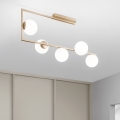 Ondaluce - Lámpara colgante con varilla MONILE 5xE14/10W/230V dorada/blanca