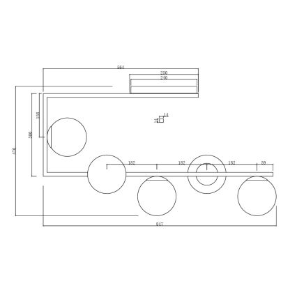 Ondaluce - Lámpara colgante con varilla MONILE 5xE14/10W/230V dorada/blanca