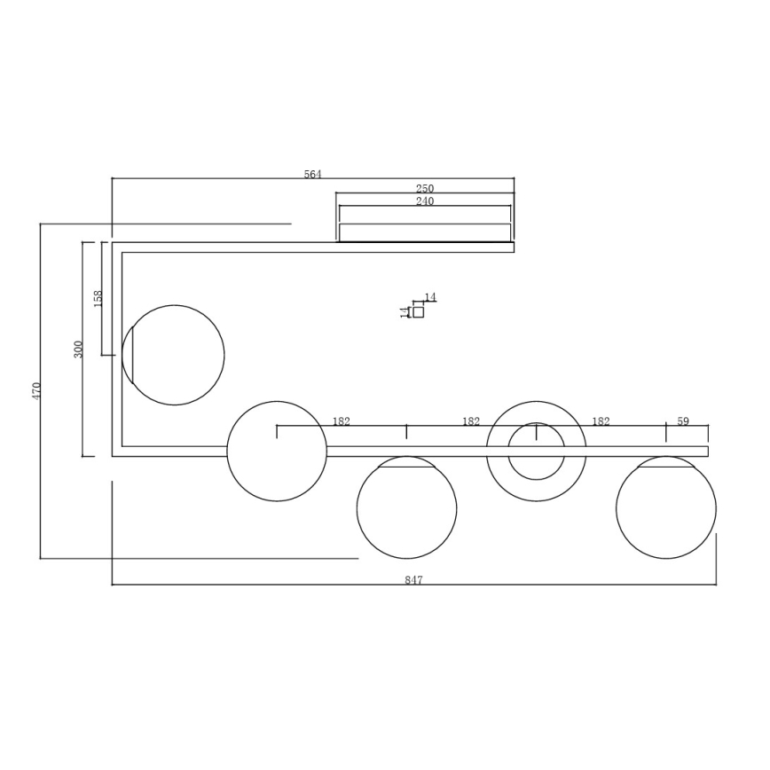 Ondaluce - Lámpara colgante con varilla MONILE 5xE14/10W/230V dorada/blanca