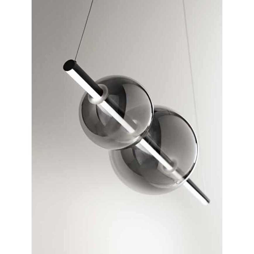 Ondaluce - Lámpara colgante LED regulable con cable FUFI LED/40W/230V negro/negro ahumado