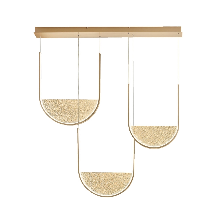 Ondaluce - Lámpara colgante LED regulable con cable LOTUS LED/70W/230V dorada