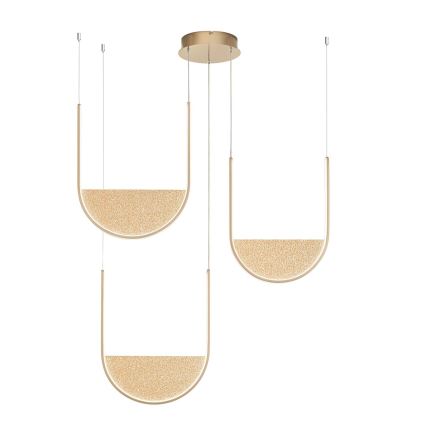 Ondaluce - Lámpara colgante LED regulable con cable LOTUS LED/70W/230V dorada