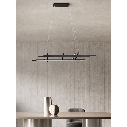 Ondaluce - Lámpara colgante LED regulable con cable MOVIDA LED/114W/230V negra