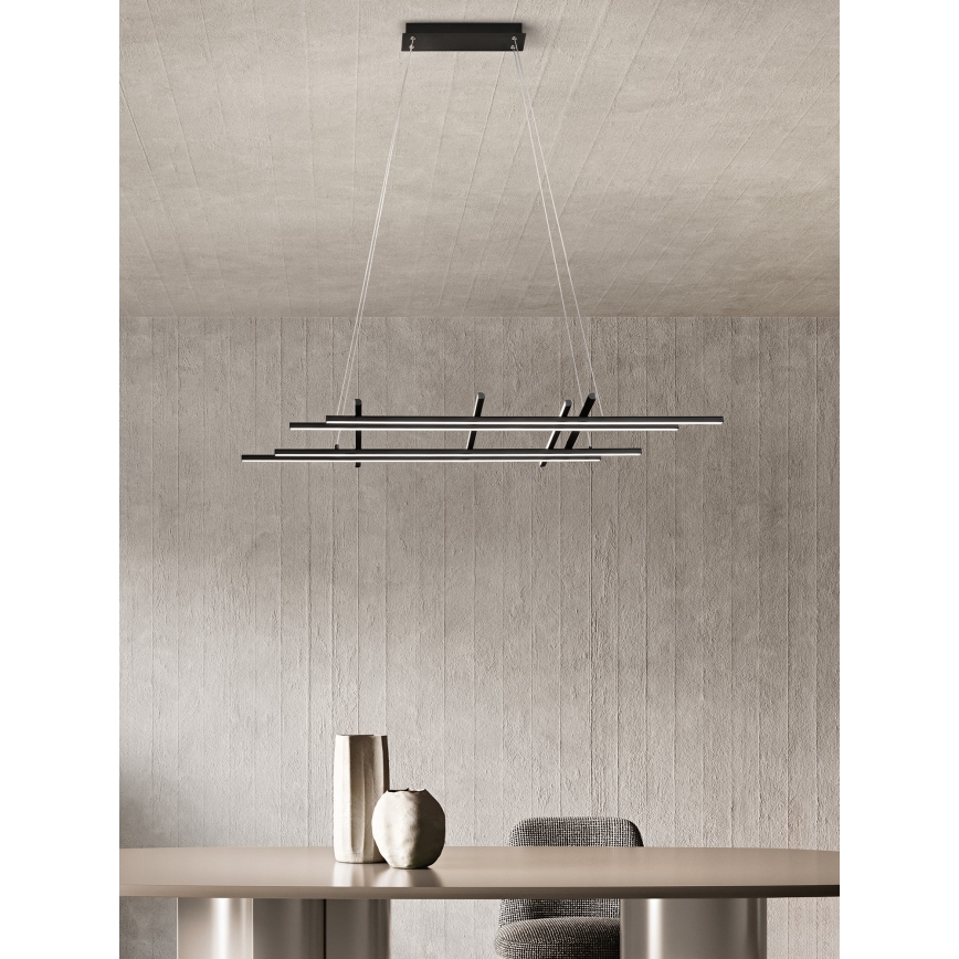 Ondaluce - Lámpara colgante LED regulable con cable MOVIDA LED/114W/230V negra