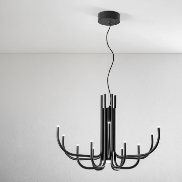 Ondaluce - Lámpara colgante LED regulable con cable NOUVEAU LED/35W/230V Ø 78 cm negra