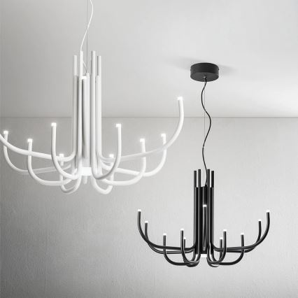 Ondaluce - Lámpara colgante LED regulable con cable NOUVEAU LED/35W/230V Ø 78 cm negra