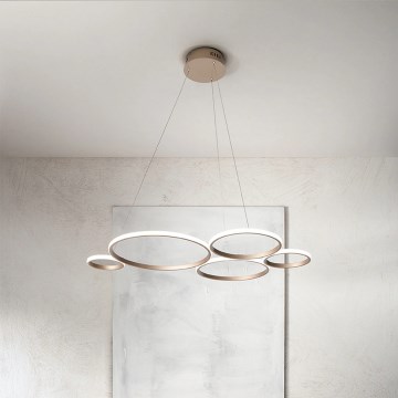 Ondaluce - Lámpara colgante LED regulable con cable POIS LED/60W/230V dorada