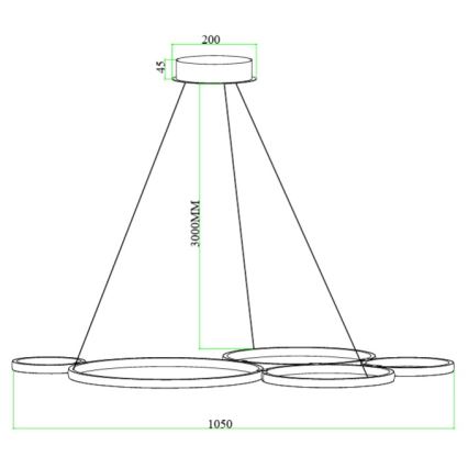 Ondaluce - Lámpara colgante LED regulable con cable POIS LED/60W/230V plateada
