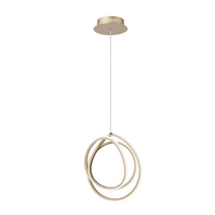 Ondaluce - Lámpara colgante LED regulable en cable GOLDEN LED/28W/230V Ø 31,5 cm dorada
