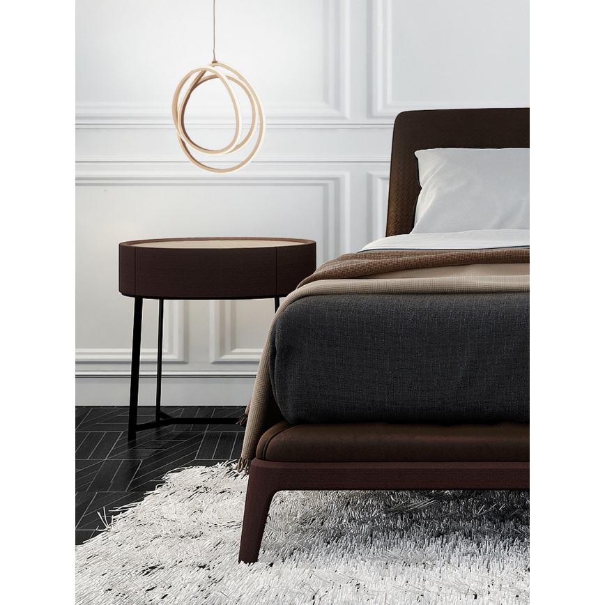 Ondaluce - Lámpara colgante LED regulable en cable GOLDEN LED/28W/230V Ø 31,5 cm dorada