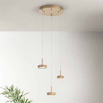 Ondaluce - Lámpara colgante LED regulable NINA LED/24W/230V Ø 35 cm dorado