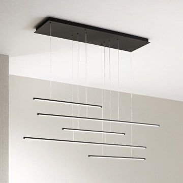 Ondaluce - Lámpara colgante LED regulable suspendida por cable GENIUS LED/72W/230V, negra