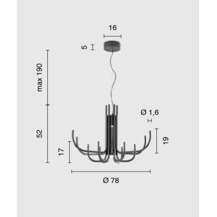 Ondaluce - Lámpara colgante LED regulable suspendida por cable NOUVEAU LED/35W/230V Ø 78 cm dorada