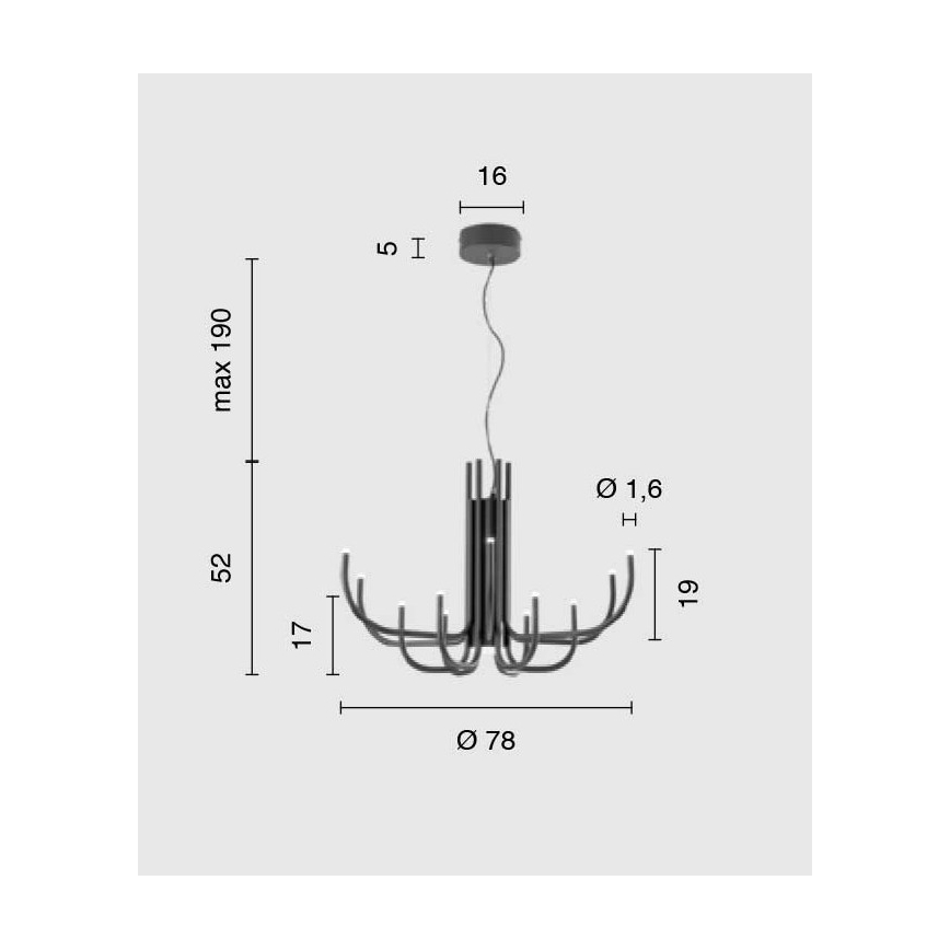 Ondaluce - Lámpara colgante LED regulable suspendida por cable NOUVEAU LED/35W/230V Ø 78 cm dorada
