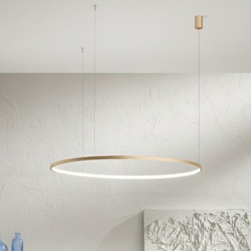 Ondaluce - Lámpara colgante LED regulable suspendida por cable SOEL LED/47W/230V, diámetro 100 cm, dorada
