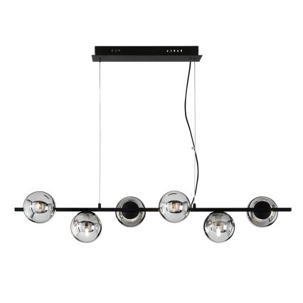 Ondaluce - Lámpara colgante MONILE con cable 6xE14/10W/230V negro/ahumado
