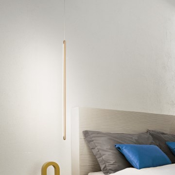 Ondaluce - Lámpara colgante regulable con cable GENIUS LED/12W/230V Ø 1,5 cm dorado