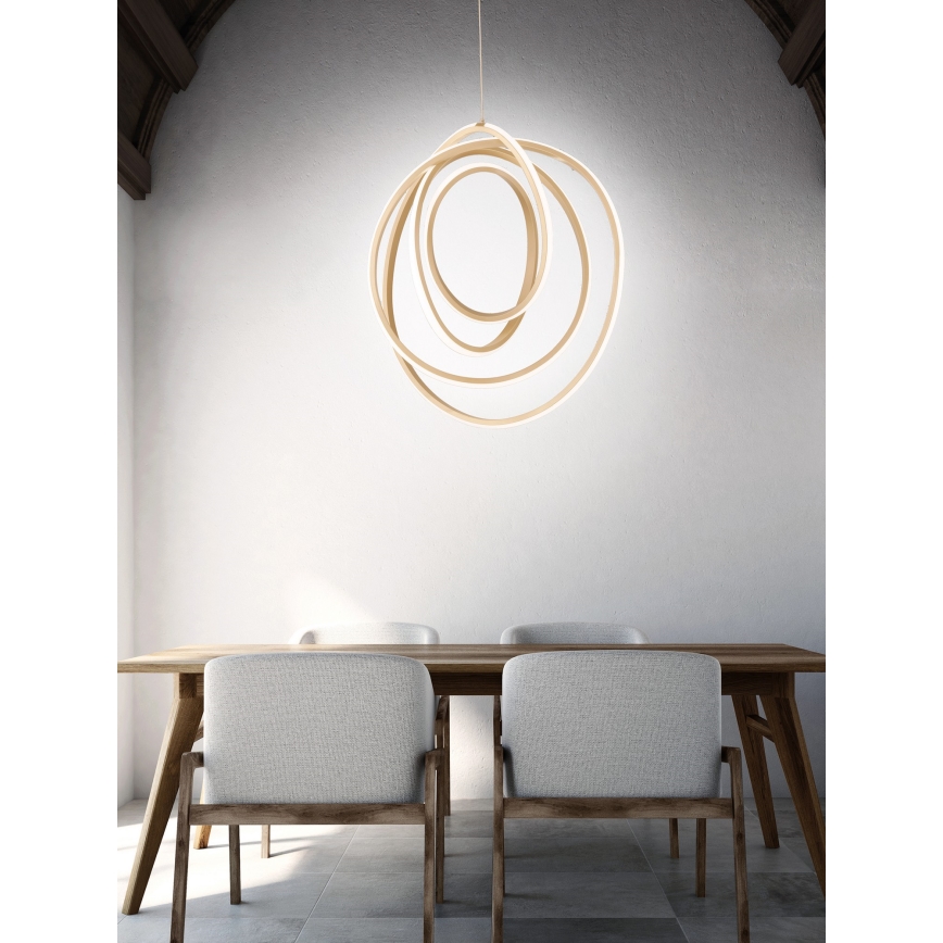 Ondaluce - Lámpara colgante regulable LED con cable GOLDEN LED/50W/230V diámetro 50 cm dorada