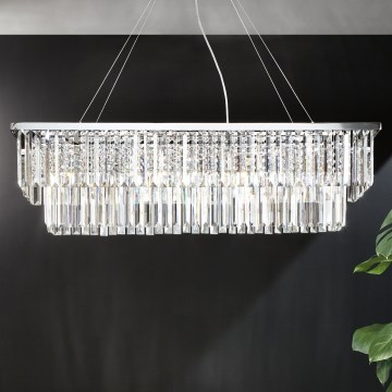 Ondaluce - Lámpara de araña de cristal con cable DAIQUIRI 8xE14/10W/230V cromado brillante