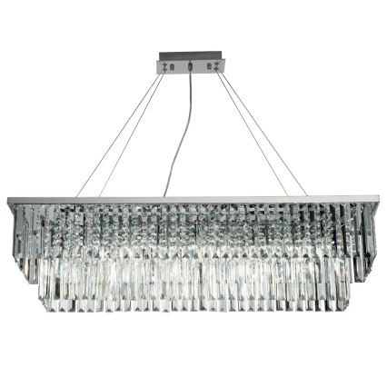 Ondaluce - Lámpara de araña de cristal con cable DAIQUIRI 8xE14/10W/230V cromado brillante