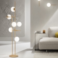Ondaluce - Lámpara de pie JEWEL 6xE14/10W/230V 166 cm dorada/blanca