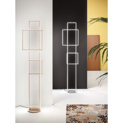 Ondaluce - Lámpara de pie LED regulable DOWEL LED/77W/230V 166 cm dorada