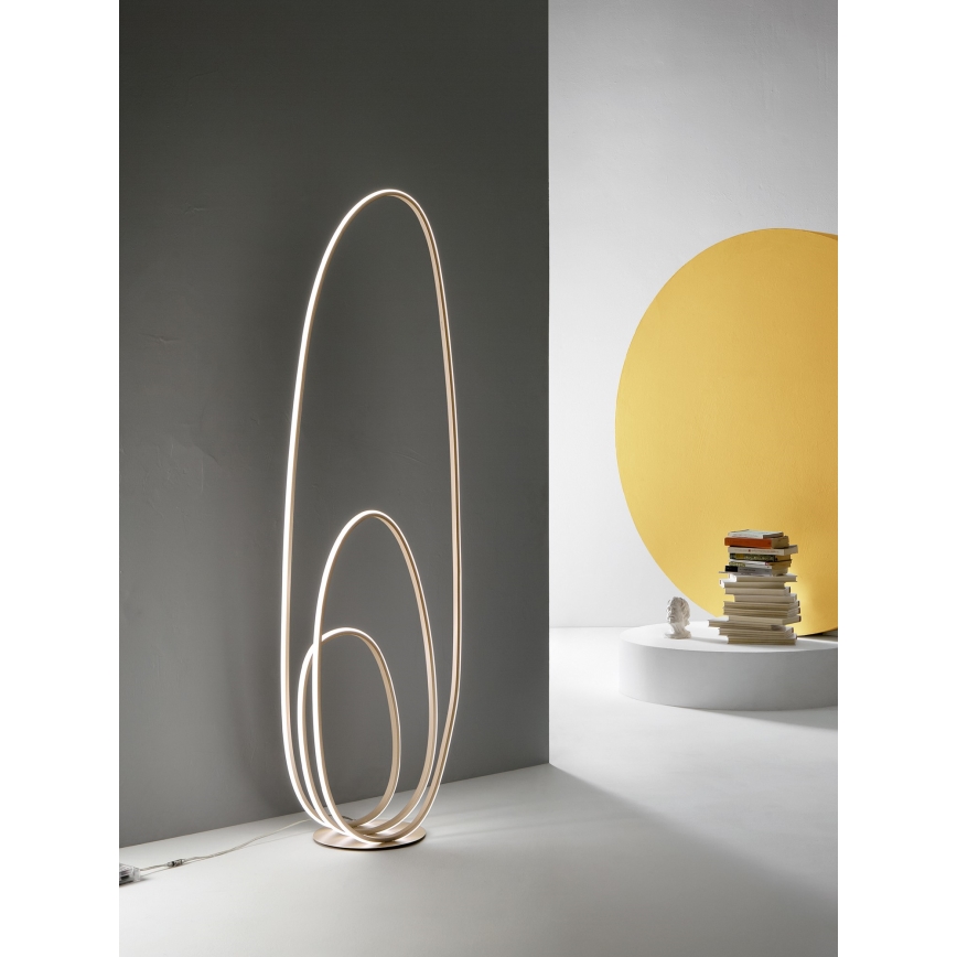 Ondaluce - Lámpara de pie LED regulable GOLDEN LED/45W/230V 160 cm dorada