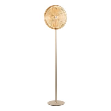 Ondaluce - Lámpara de pie LED regulable JOKEY LED/15W/230V 170 cm dorada/beige ahumado