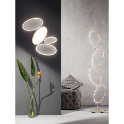 Ondaluce - Lámpara de pie LED regulable RICE LED/38W/230V 166 cm dorada