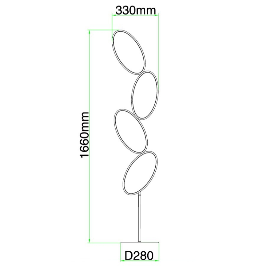 Ondaluce - Lámpara de pie LED regulable RICE LED/38W/230V 166 cm dorada