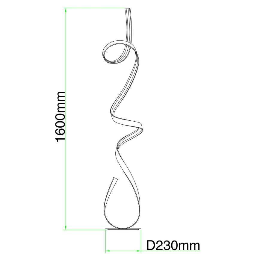 Ondaluce - Lámpara de pie regulable LUMEN LED/30W/230V 160 cm plateada