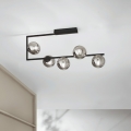 Ondaluce - Lámpara de techo con varilla MONILE 5xE14/10W/230V negra/negra ahumada