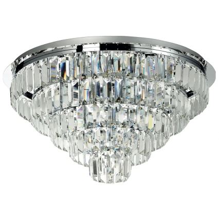 Ondaluce - Lámpara de techo de cristal CASTLE 12xG9/7W/230V, diámetro 60 cm, acabado cromado brillante