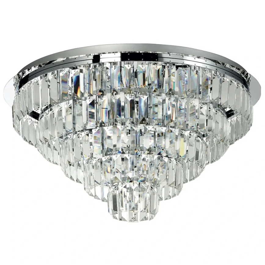 Ondaluce - Lámpara de techo de cristal CASTLE 12xG9/7W/230V, diámetro 60 cm, acabado cromado brillante