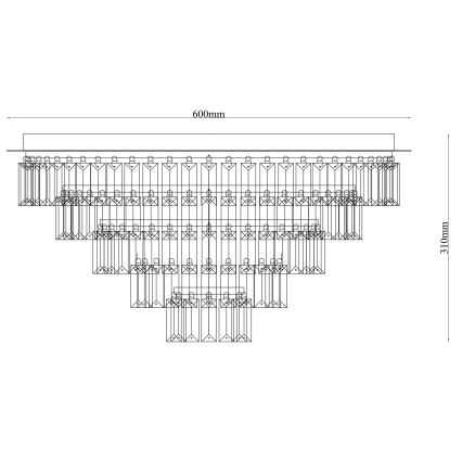 Ondaluce - Lámpara de techo de cristal CASTLE 12xG9/7W/230V, diámetro 60 cm, acabado cromado brillante