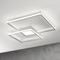 Ondaluce - Lámpara de techo LED regulable DOWEL LED/60W/230V 75x75 cm plateada